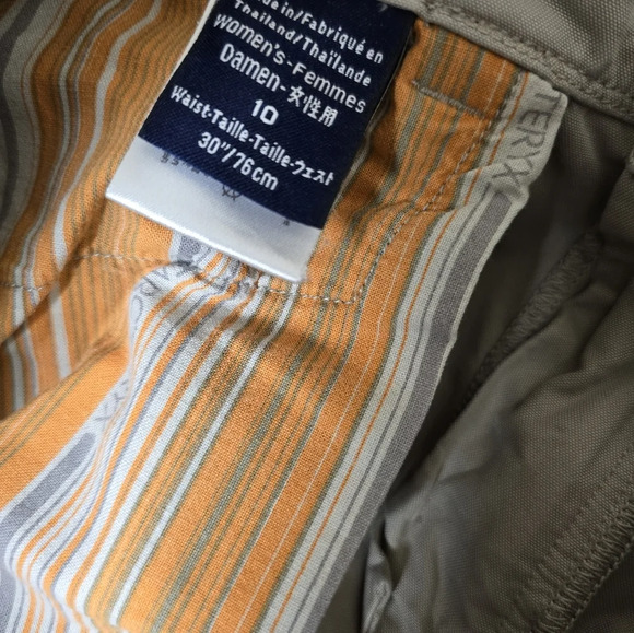 ARC'TERYX Women’s Damen Khaki Cropped Capri Hiking Pants Sz10 - Picture 11 of 15
